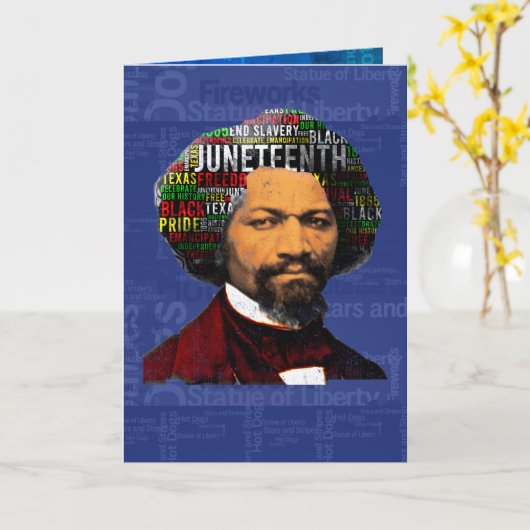 Frederick Douglass c1860s, Junetetiende Word Cloud Kaart (Gele Bloem)