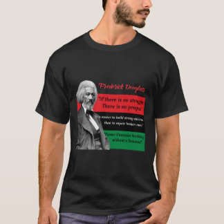 Frederick Douglass citeert Pan African Flag Black T-shirt