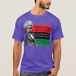 Frederick Douglass citeert Pan African Flag Black  T-shirt