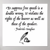 Frederick Douglass Free Speech Quote Poster (Voorkant)