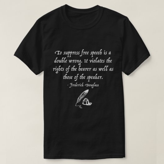 Frederick Douglass Free Speech Quote T-shirt (Design voorkant)