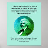 FREDERICK DOUGLASS | Geen Rich No Poor Custom BLUE Poster (Voorkant)