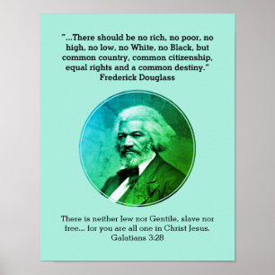 FREDERICK DOUGLASS   Geen Rich No Poor Custom BLUE Poster