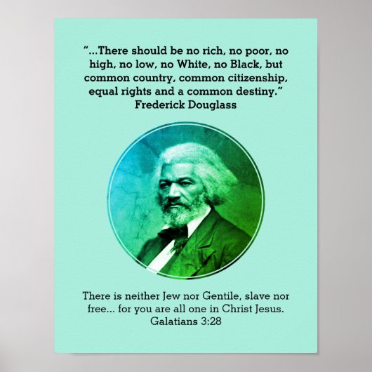 FREDERICK DOUGLASS | Geen Rich No Poor Custom BLUE Poster (Voorkant)