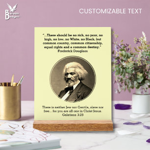 FREDERICK DOUGLASS Geen Rijk Geen Arm Persoon CU Acryl Bord