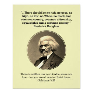 FREDERICK DOUGLASS Geen rijke geen arme aangepas Perfect Poster