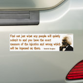 Frederick Douglass over onrecht en stilte Bumpersticker (Op auto)