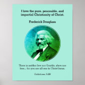 FREDERICK DOUGLASS Quote Custom Scripting BLUE Poster (Voorkant)