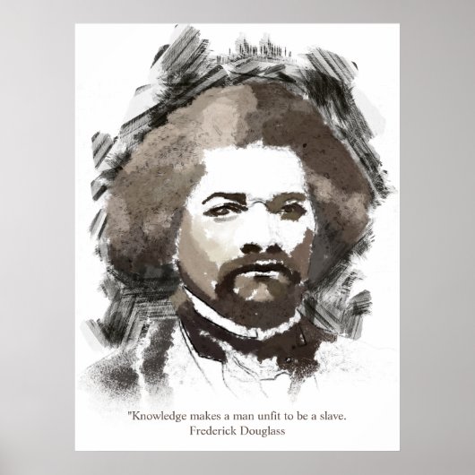 Frederick Douglass Waterverf Schilderend Portret Poster (Voorkant)