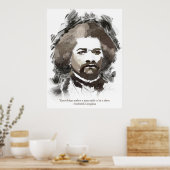 Frederick Douglass Waterverf Schilderend Portret Poster (Keuken)