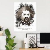 Frederick Douglass Waterverf Schilderend Portret Poster (Thuiskantoor)