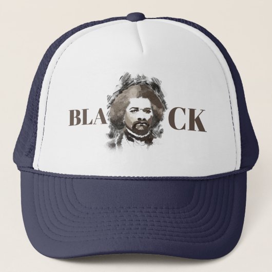 Frederick Douglass Waterverf Schilderend Portret Trucker Pet (Voorkant)