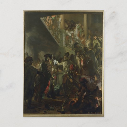 Frederick II de Grote, in Lissa, Bonsoir Briefkaart (Voorkant)