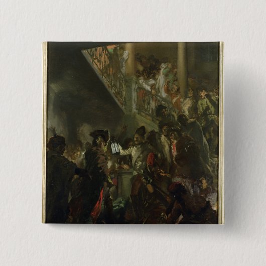 Frederick II de Grote, in Lissa, Bonsoir Vierkante Button 5,1 Cm (Voorkant)