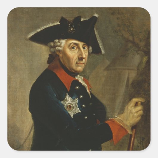 Frederick II de Grote van Pruisen, 1764 Vierkante Sticker (Voorkant)