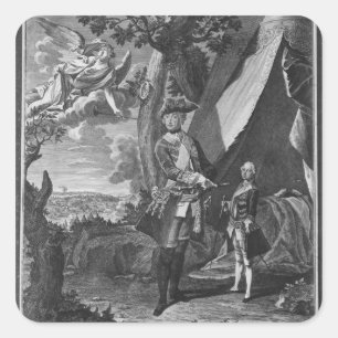 Frederick II en Zijne Nephew Frederick William Vierkante Sticker