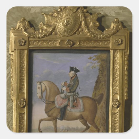 Frederick II over horseback Vierkante Sticker (Voorkant)