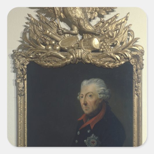 Frederick II van Pruisen Vierkante Sticker (Voorkant)