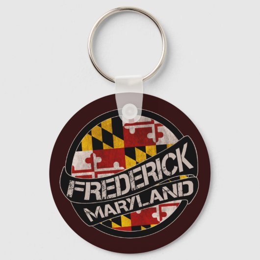 Frederick Maryland flag grunge sleutelhanger (Voorkant)