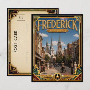 Frederick Maryland Vintage Art Deco Gouden Tijdper Briefkaart