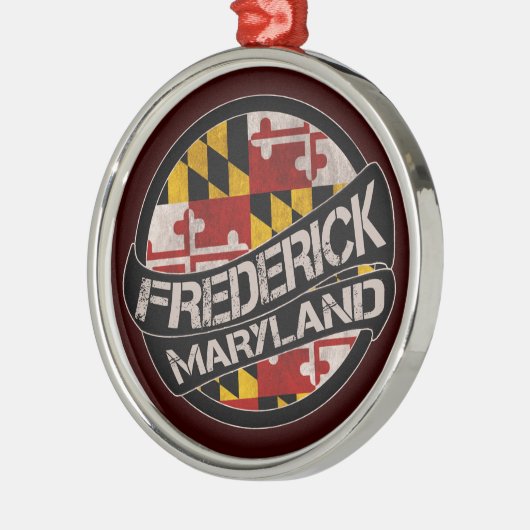 Frederick Maryland vlag grunge round ornament (Links)