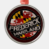 Frederick Maryland vlag grunge round ornament (Voorkant)