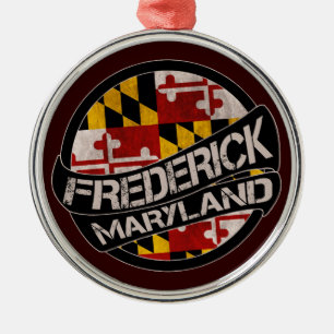 Frederick Maryland vlag grunge round ornament