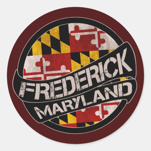 Frederick Maryland vlag grunge stickers (Voorkant)