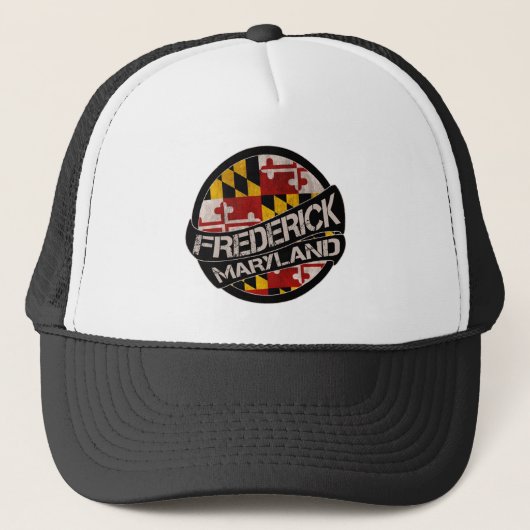Frederick Maryland vlag vrachtwagenhoed Trucker Pet (Voorkant)