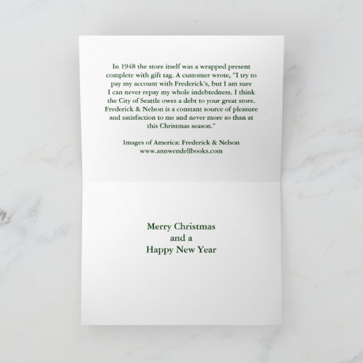 Frederick & Nelson - Kerstmis, 1948 Feestdagen Kaart (Binnen)