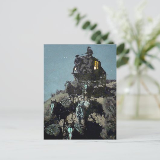 Frederick Remington ‘De oude postkoets’ Briefkaart (Staand voorkant)