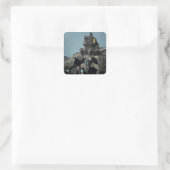 Frederick Remington “De Oude Postkoets” Vierkante Sticker (Tas)
