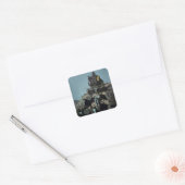 Frederick Remington “De Oude Postkoets” Vierkante Sticker (Envelop)