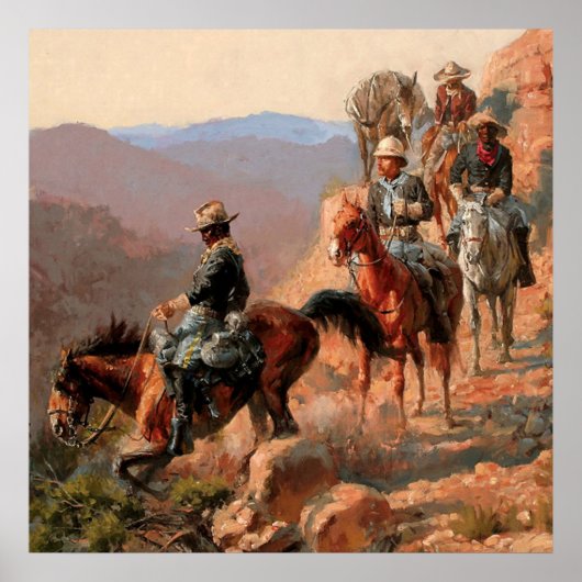 Frederick Remington “Met de 10e Cavalerie” Poster (Voorkant)
