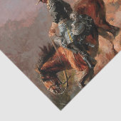 Frederick Remington “Met de 10e Cavalerie” Tissuepapier (Detail)