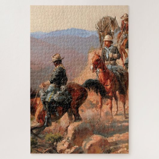 Frederick Remington "Met de 10e Cavalry" Legpuzzel (Verticaal)