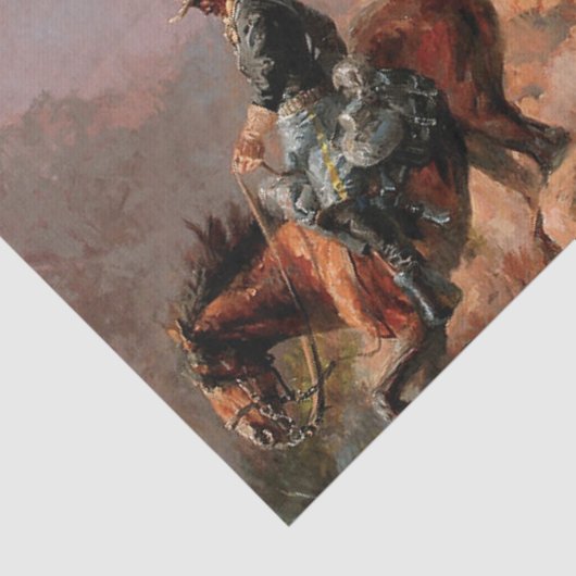 Frederick Remington "Met de 10e Cavalry" Tissuepapier (Detail)