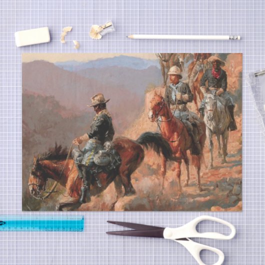 Frederick Remington "Met de 10e Cavalry" Tissuepapier (Craft)