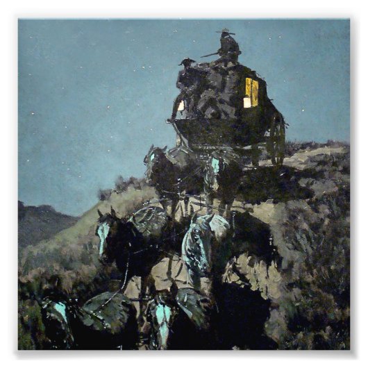 Frederick Remington "The Old Stagecoach" Foto Afdruk (Voorkant)