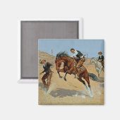 Frederick Remington Westerne kunst "Draai hem los" Magneet (Voorkant / Achterkant)