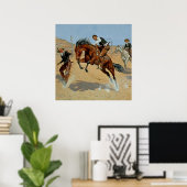 Frederick Remington Westerne kunst "Draai hem los" Poster (Thuiskantoor)