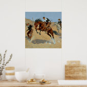 Frederick Remington Westerne kunst "Draai hem los" Poster (Keuken)