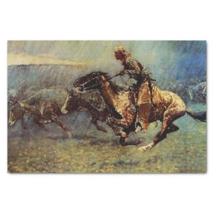 Frederick Remington Westerne kunst "The Stampede" Tissuepapier