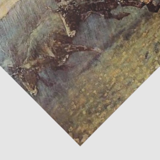 Frederick Remington Westerne kunst "The Stampede" Tissuepapier (Detail)