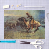 Frederick Remington Westerse Kunst “De Stampede” Tissuepapier (Craft)