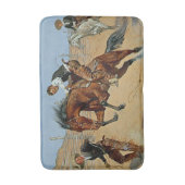 Frederick Remington Westerse Kunst “Laat hem los” Badmat (Voorkant Verticaal)
