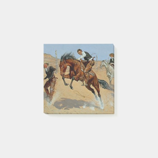 Frederick Remington Westerse Kunst “Laat hem los” Post-it® Notes (Voorkant)