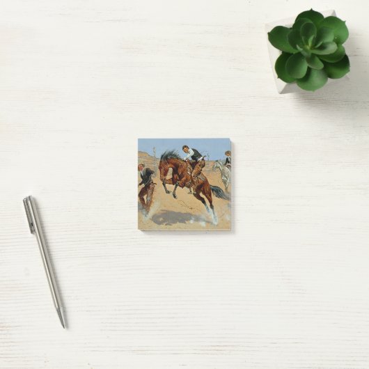 Frederick Remington Westerse Kunst “Laat hem los” Post-it® Notes (Kantoor)