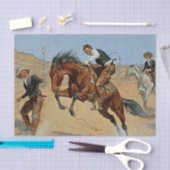 Frederick Remington Westerse Kunst “Laat hem los” Tissuepapier (Craft)