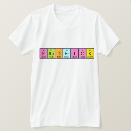 Frederick shirt voor periodieke tabelnamen (Design voorkant)